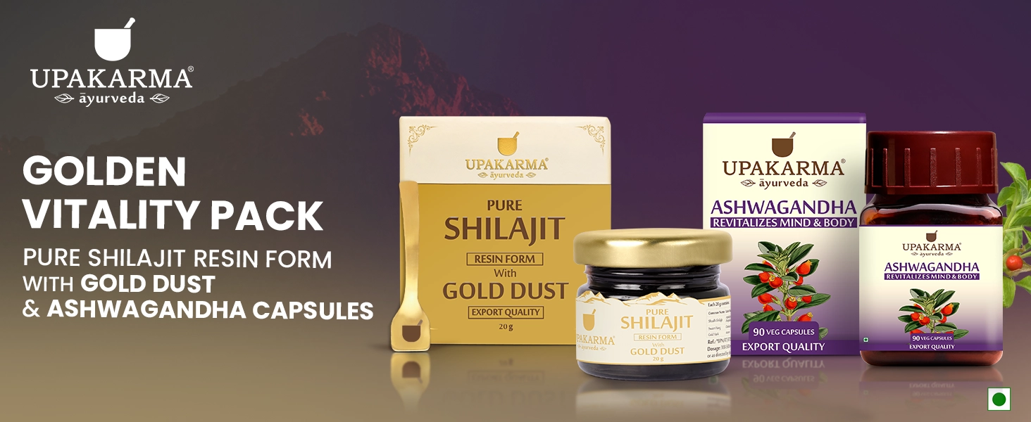 combo pack of shilajit resin gold & ashwagandha